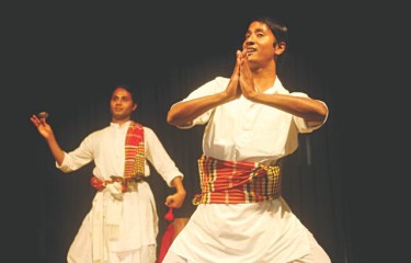 The workshop was conducted by monks of Uttar Komolabari Satra of Majuli, Assam. Photo: Ridwan Adid Rupon