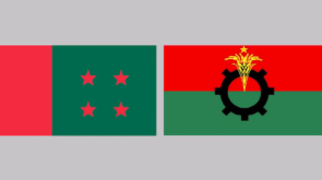 Flag of Awami League and BNP