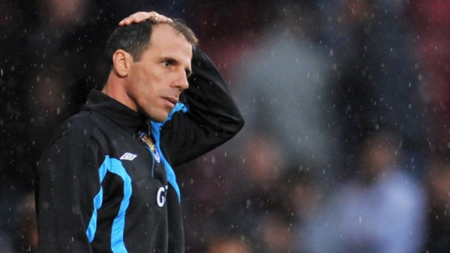 West Ham's Italian manager Gianfranco Zola gestures after their 0-1 defeat in the English Premier League football match. File