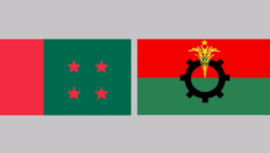 Flag of Awami League and BNP