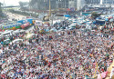 Demo, road block disrupt city traffic