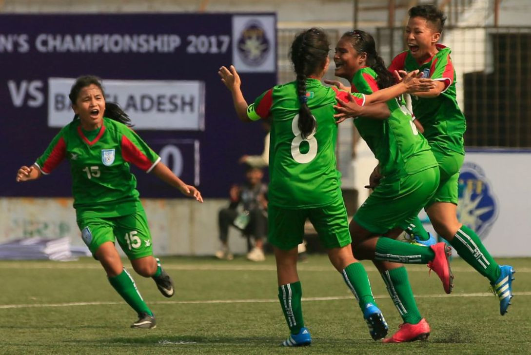 Bangladesh girls celebrate