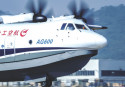 Largest amphibious plane takes off