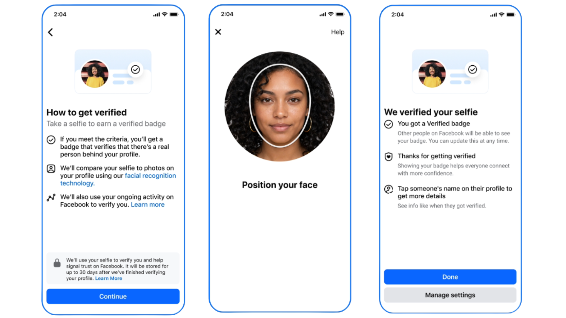 Facebook Verified - lencana verifikasi gratis menggunakan selfie video untuk buktikan identitas