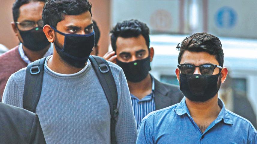 donning masks