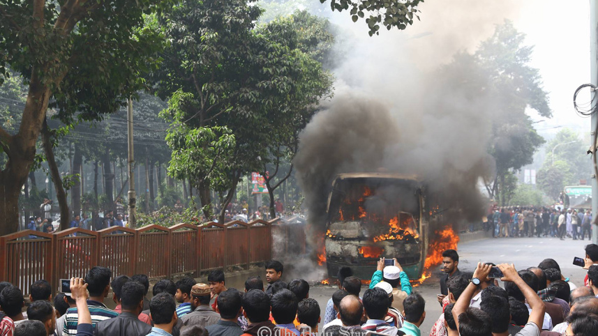 Bus fire