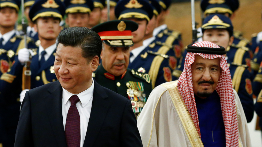 China's President Xi Jinping and Saudi King Salman bin Abdulaziz Al-Saud