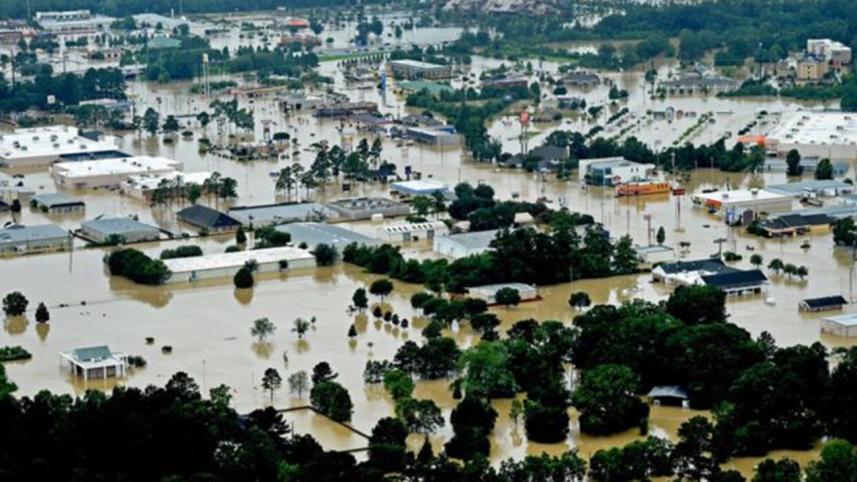 The town of Denham Springs was badly affected.