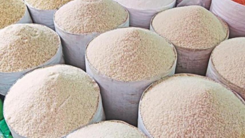 Bangladesh government relief rice sacks