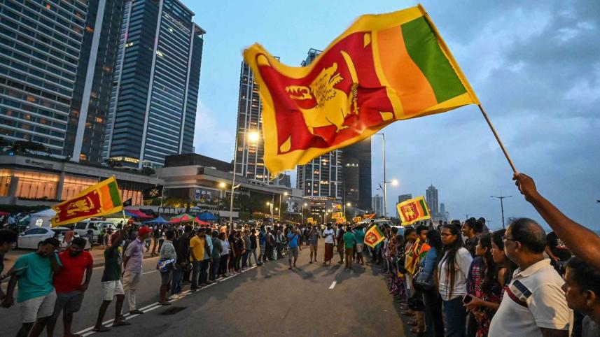 Anti government demonstrators Sri Lanka