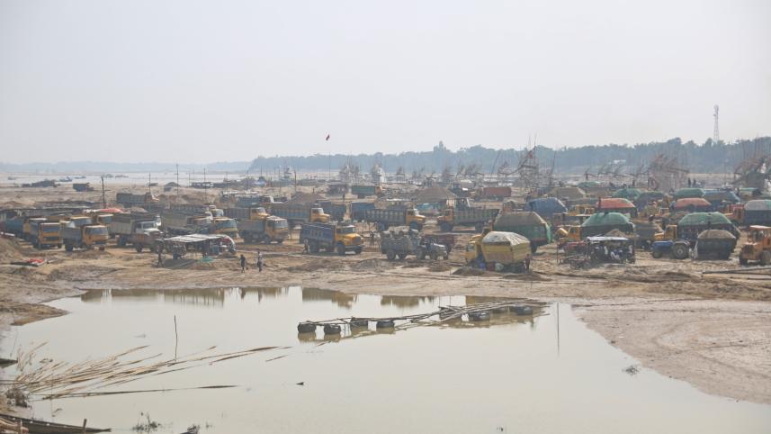 sand lifting and destruction of rivers