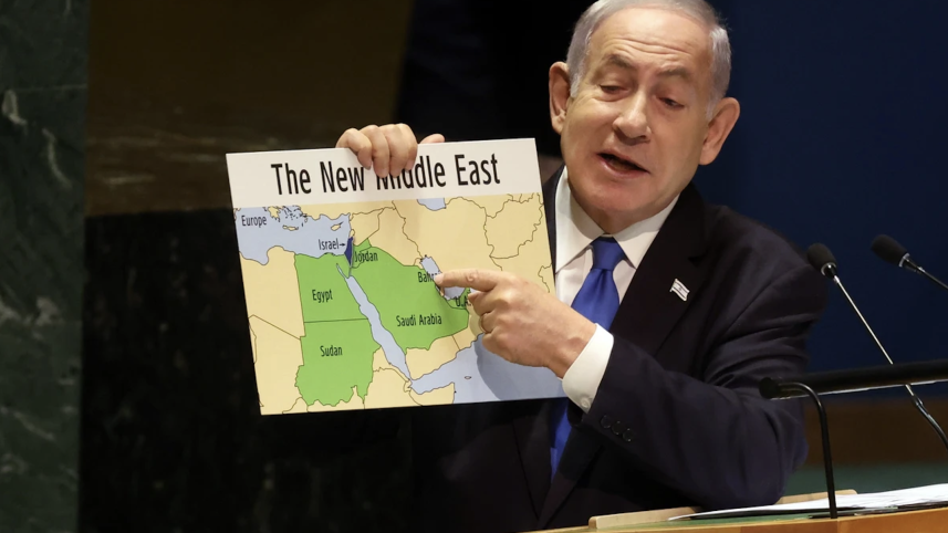 Netanyahu Shows Map of New Middle East without Palestine