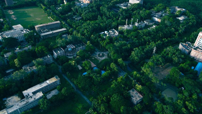 An aerial view of the CUET campus