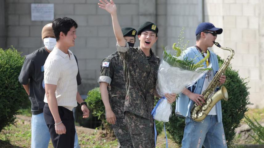 Jin, oldest BTS member, finishes army service in South Korea