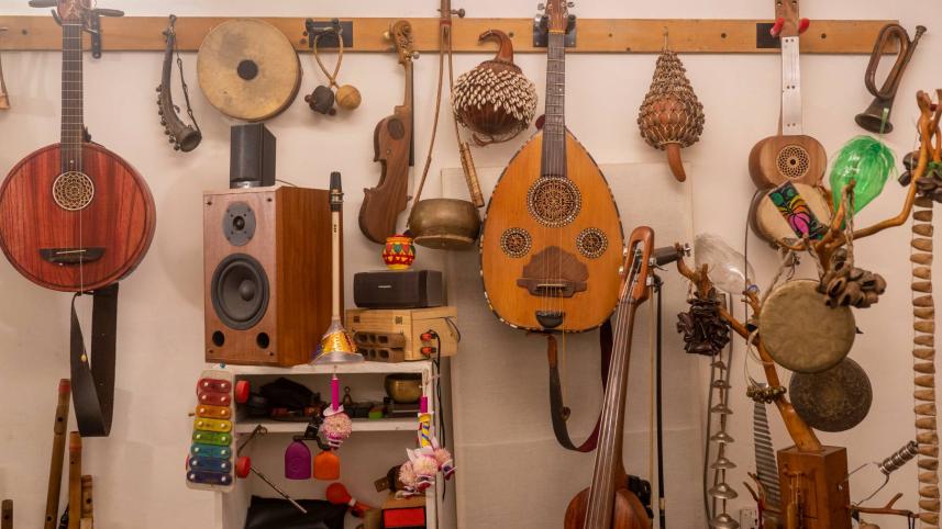 Rahul Ananda, Joler Gaan, Dhanmondi 32, cultural hub, creative hub, musical instruments, Bangladesh, Sheikh Hasina, mass uprisings, vandalism, destruction, Emmanuel Macron, French president visit, open-door policy, cultural enthusiasts, Bengali music, tra