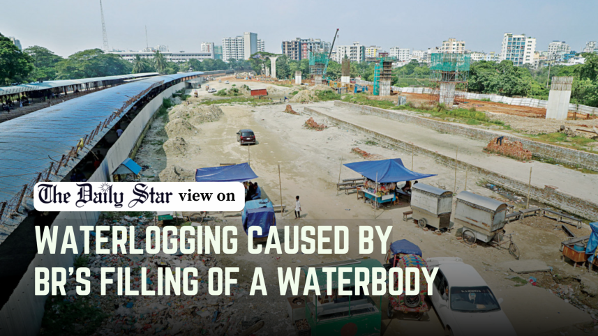 Waterlogging caused by BR's filling of a waterbody