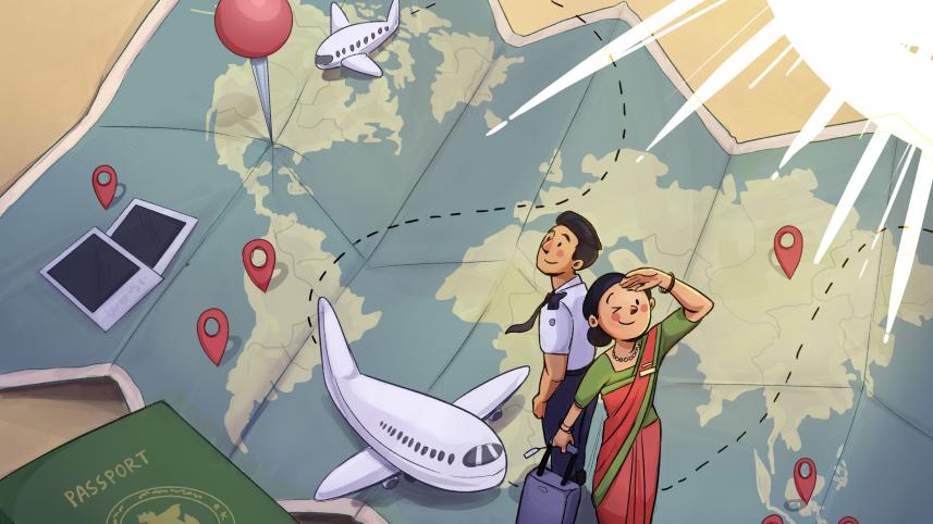 Graphical representation of a career as a flight attendant
