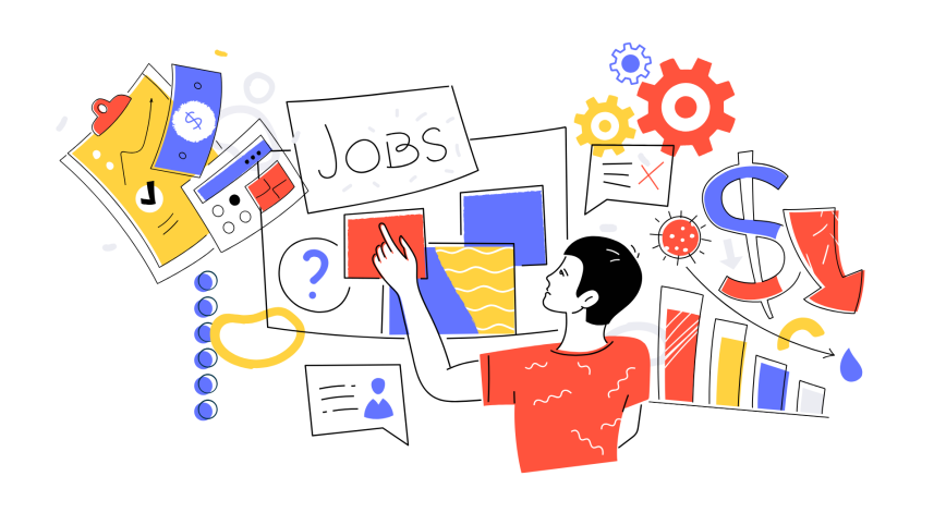 Graphical representation of navigating the job market without connections