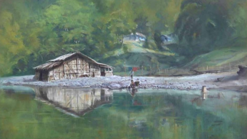 ‘Rowa Daw’: Khing Shai Mong’s first solo painting exhibition in Bandarban