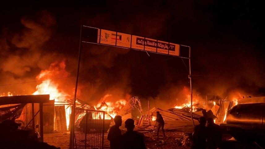 Rafah on fire