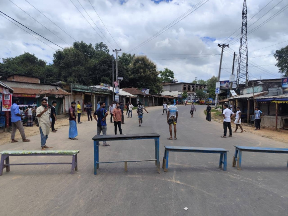 Protesters are demanding the relocation of the proposed headquarters of the newly created Fatikchhari North upazila. Photo: Collected