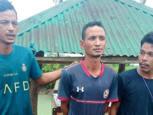 The detainees were identified as Htun De Te, 38, a member of the Myanmar military, Kyaw Naing, 35, and Thein Zaw, 33 -- both members of the Myanmar police. Photo: Collected