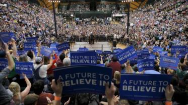 Senator Bernie Sanders at a campaign