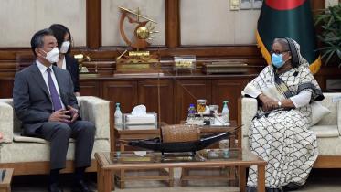Wang Yi and Sheikh Hasina