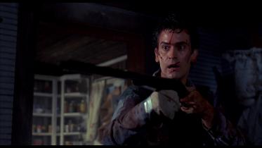 A screenshot from the movie "Evil Dead"