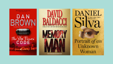 Cover of a few thriller books. 