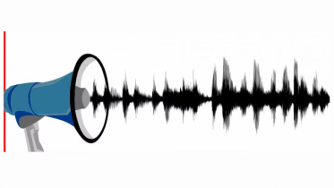 Soundwave coming out of  a megaphone. 