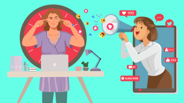 A person trying to avoid social media which appears to be very loud and obnoxious. 