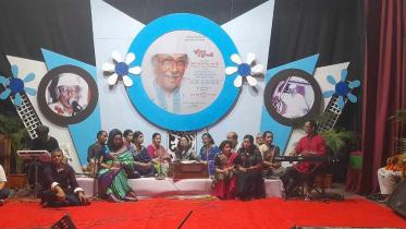 Classical maestro Ustad Sunil Dhar celebrated in Mymensingh