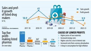 Profits of listed pharmaceutical companies in Bangladesh shrank