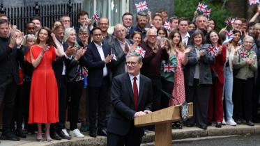 Keir Starmer addressing a crowd