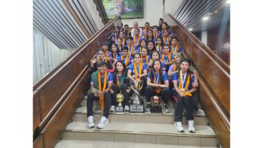 Bangladesh women's football team returns home