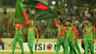 Bangladesh cricket team celebration.
