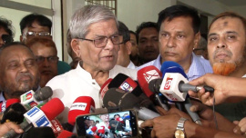Mirza Fakhrul spoke to reporters after inaugurating the Bangladesh Rural Development Board's (BRDB) newly constructed divisional office in Rangpur. Photo: Star