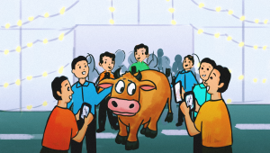 Cow running amok in a shopping mall: It’s not a ‘moo’ point