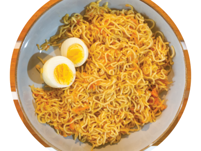 Noodles with eggs